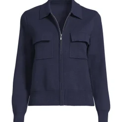 Feinstrick-Blazer mit Reißverschluss für Damen