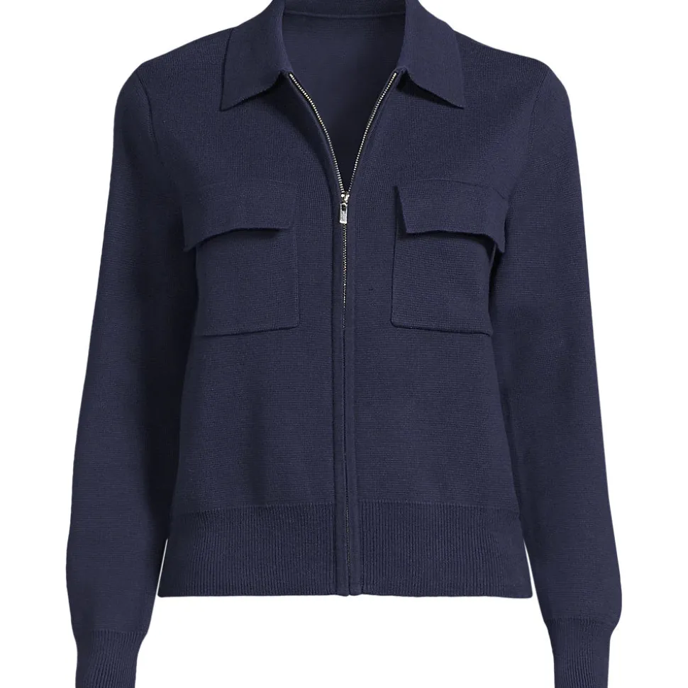 Feinstrick-Blazer mit Reißverschluss für Damen