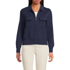 Feinstrick-Blazer mit Reißverschluss für Damen