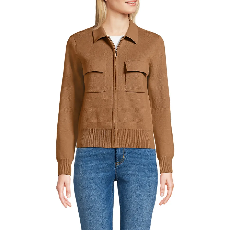 Feinstrick-Blazer mit Reißverschluss für Damen