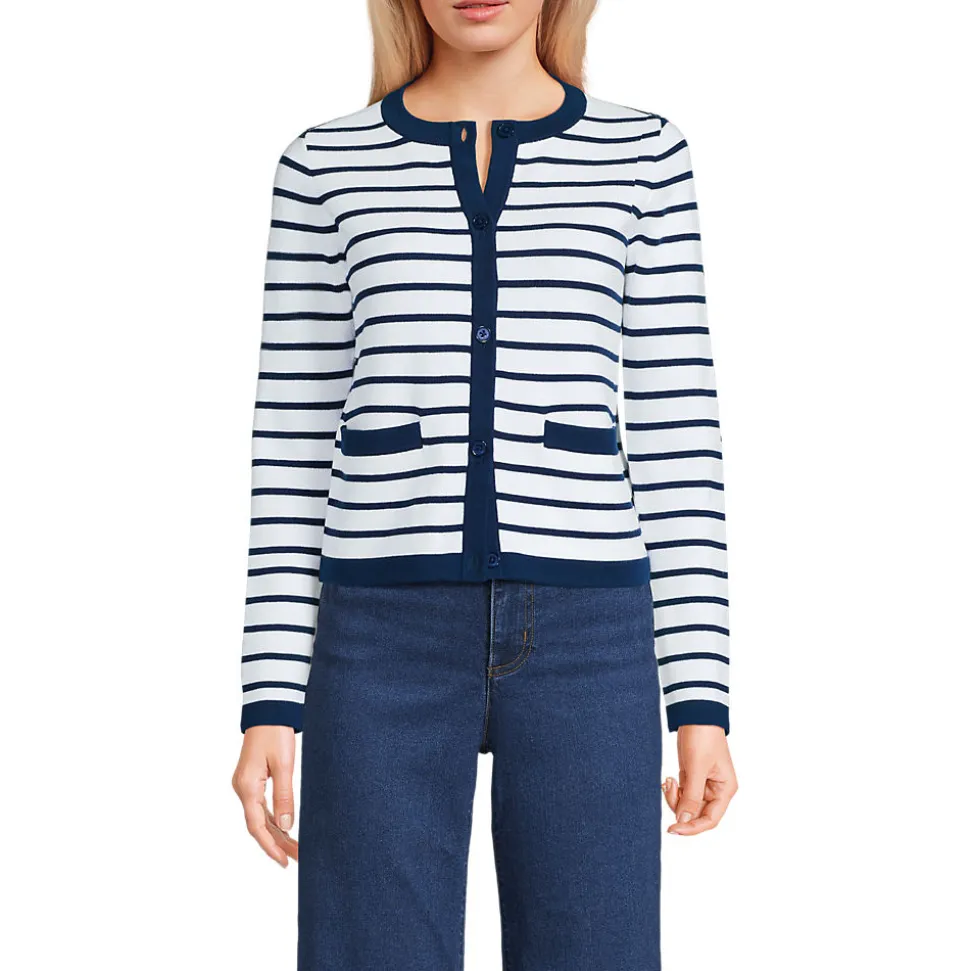 Feinstrick-Cardigan aus Baumwolle für Damen