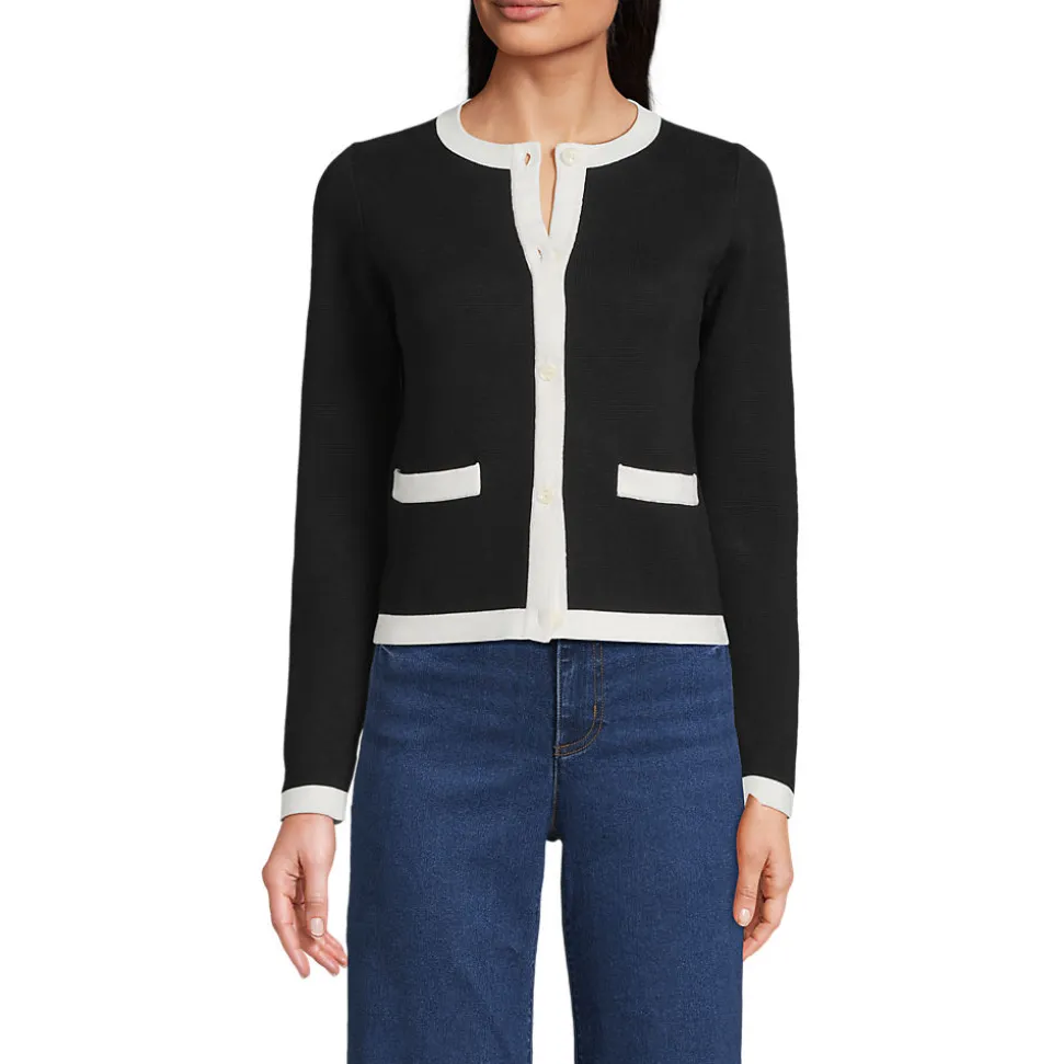 Feinstrick-Cardigan aus Baumwolle für Damen