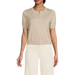 Feinstrick-Cardigan mit kurzen Ärmeln für Damen