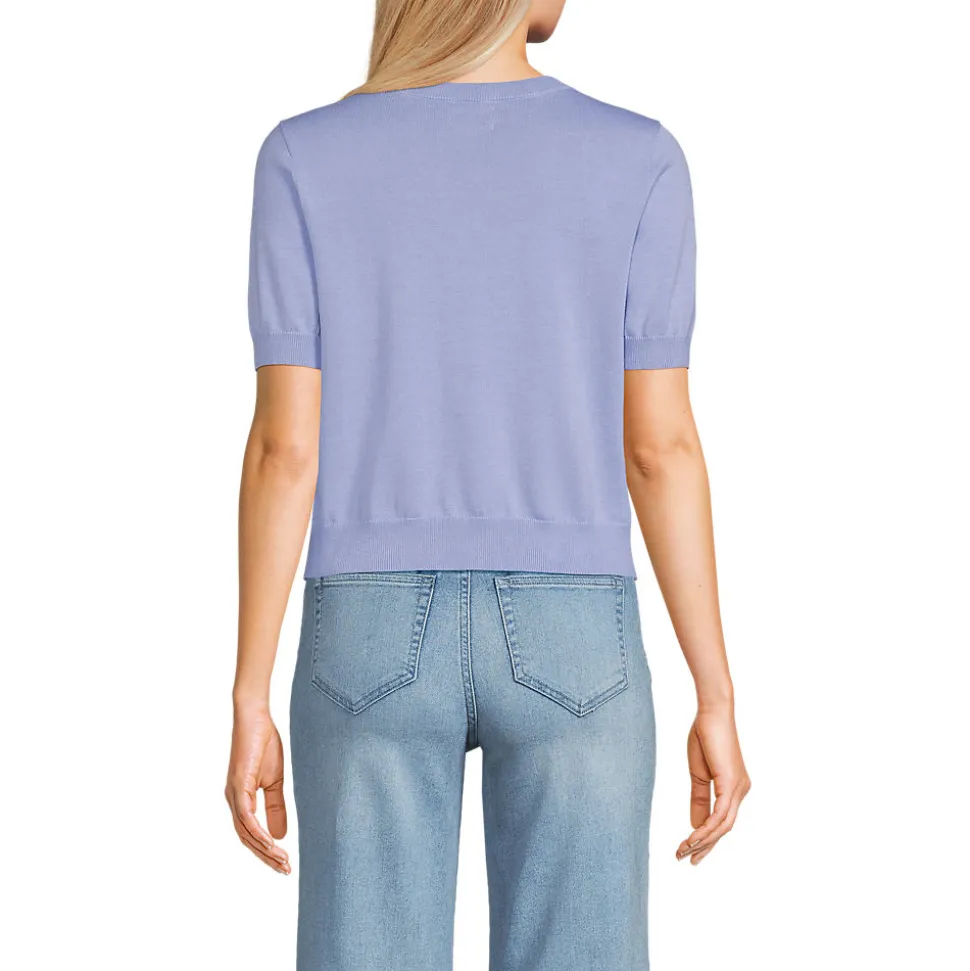 Feinstrick-Cardigan mit kurzen Ärmeln für Damen