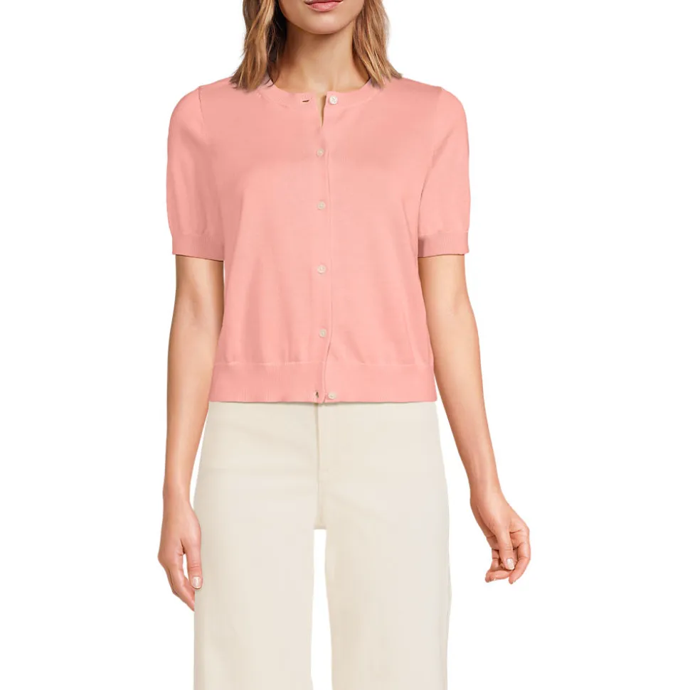 Feinstrick-Cardigan mit kurzen Ärmeln für Damen
