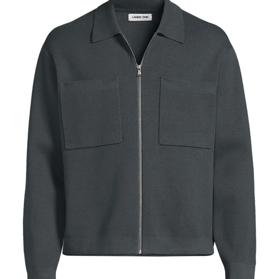 Feinstrick-Cardigan mit Reißverschluss für Herren