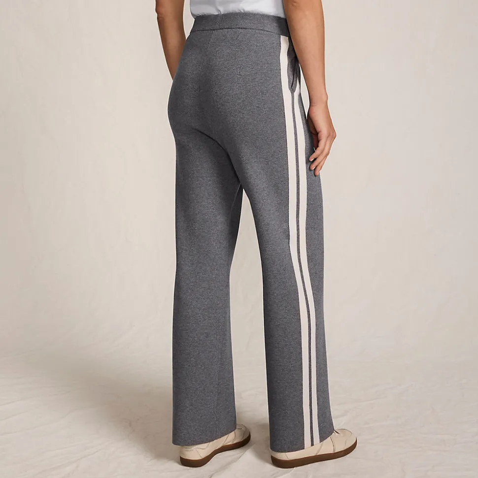 Feinstrick-Jerseyhose mit Streifendetail für Damen