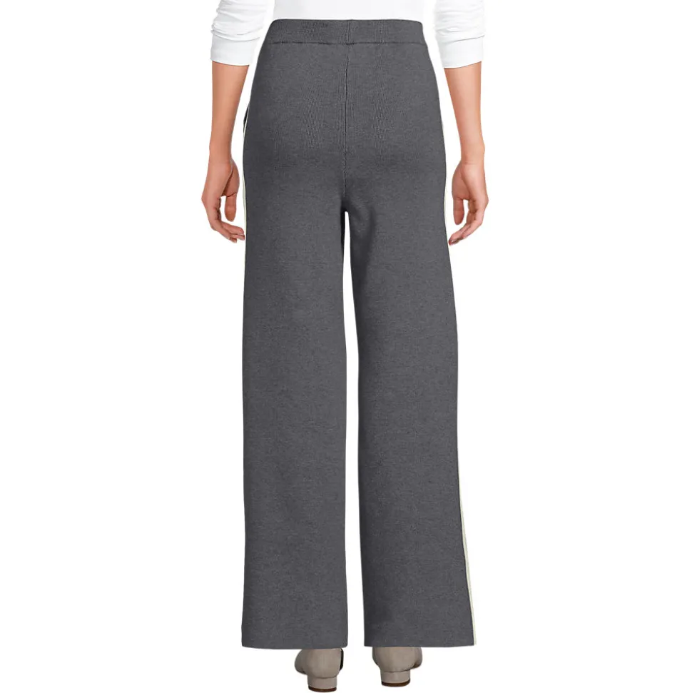 Feinstrick-Jerseyhose mit Streifendetail für Damen