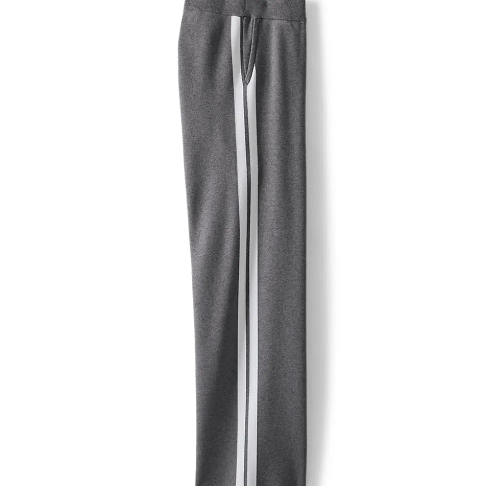 Feinstrick-Jerseyhose mit Streifendetail für Damen