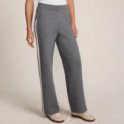 Feinstrick-Jerseyhose mit Streifendetail für Damen