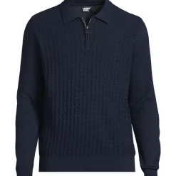 Feinstrick-Pullover mit Polokragen und Reißverschluss für Herren