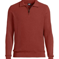 Feinstrick-Pullover mit Polokragen und Reißverschluss für Herren
