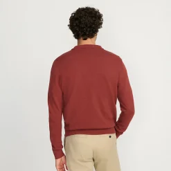Feinstrick-Pullover mit Polokragen und Reißverschluss für Herren