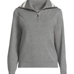 Feinstrick-Pullover mit Reißverschluss für Damen