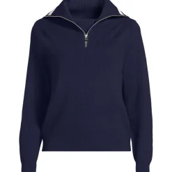 Feinstrick-Pullover mit Reißverschluss für Damen