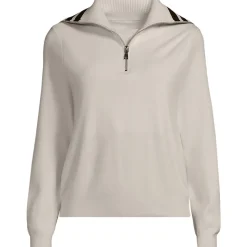 Feinstrick-Pullover mit Reißverschluss für Damen