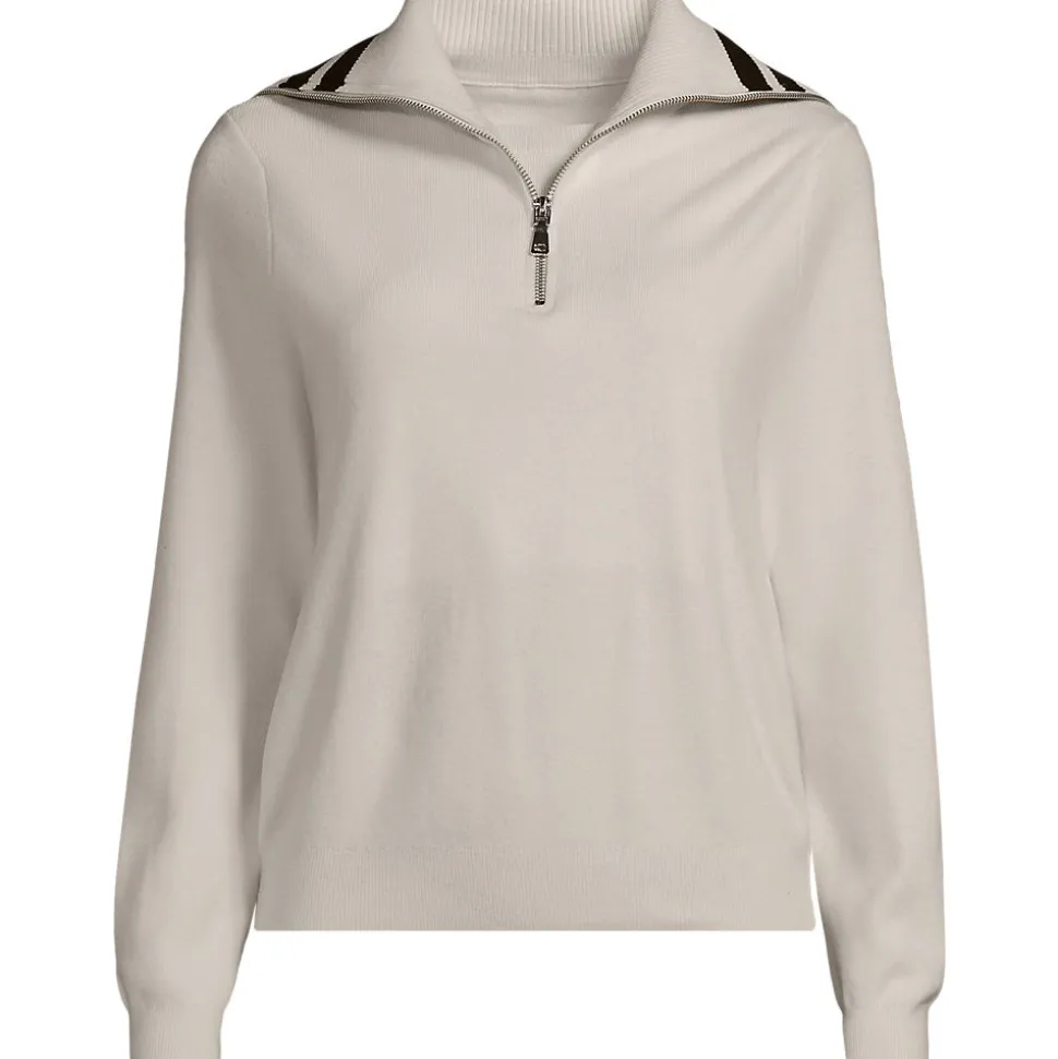 Feinstrick-Pullover mit Reißverschluss für Damen