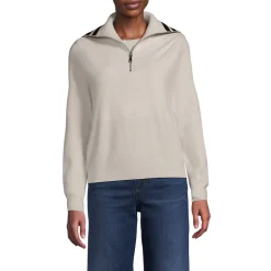 Feinstrick-Pullover mit Reißverschluss für Damen