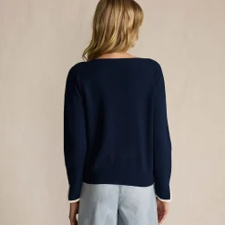 Feinstrick-Pullover mit U-Boot-Ausschnitt für Damen