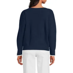 Feinstrick-Pullover mit U-Boot-Ausschnitt für Damen