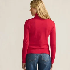 Feinstrick-Rollkragenpullover aus Baumwolle für Damen