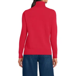 Feinstrick-Rollkragenpullover aus Baumwolle für Damen