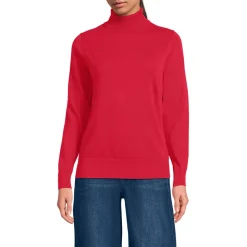 Feinstrick-Rollkragenpullover aus Baumwolle für Damen