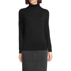 Feinstrick-Rollkragenpullover aus Baumwolle für Damen