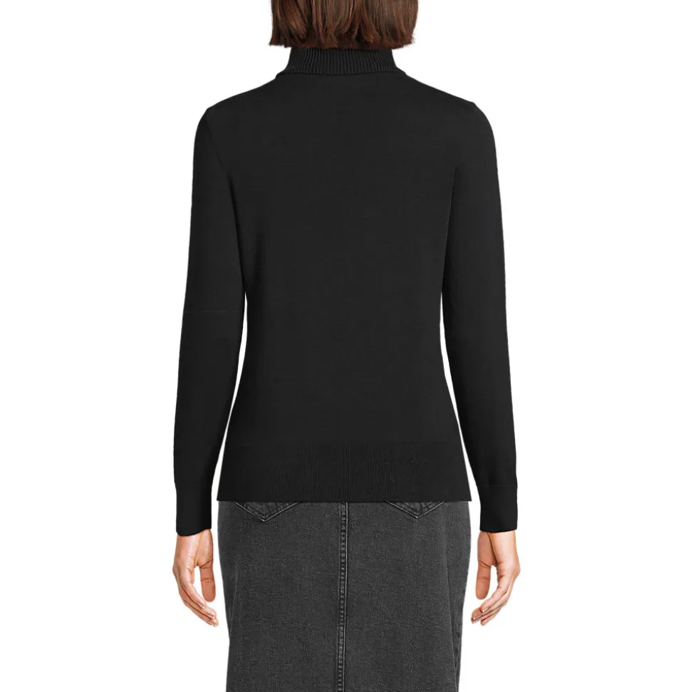 Feinstrick-Rollkragenpullover aus Baumwolle für Damen