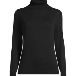 Feinstrick-Rollkragenpullover aus Baumwolle für Damen