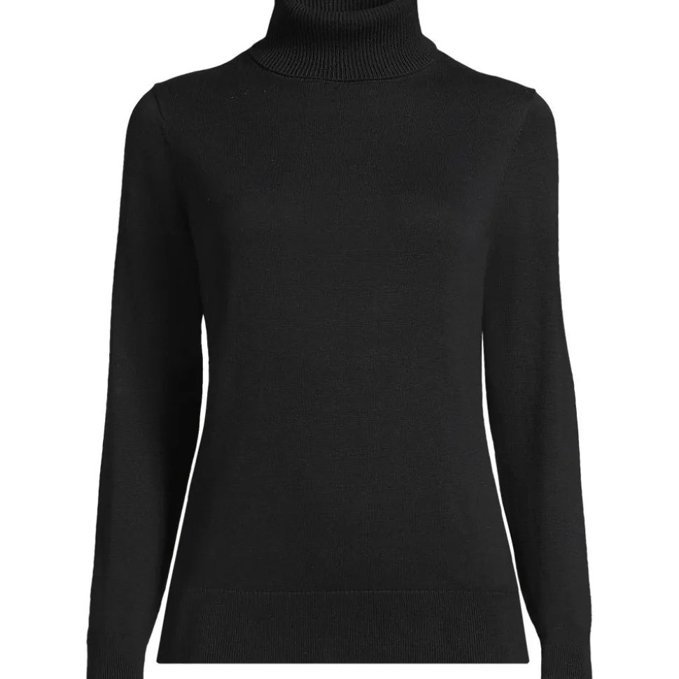 Feinstrick-Rollkragenpullover aus Baumwolle für Damen