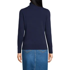 Feinstrick-Rollkragenpullover aus Baumwolle für Damen