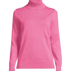 Feinstrick-Rollkragenpullover aus Baumwolle für Damen