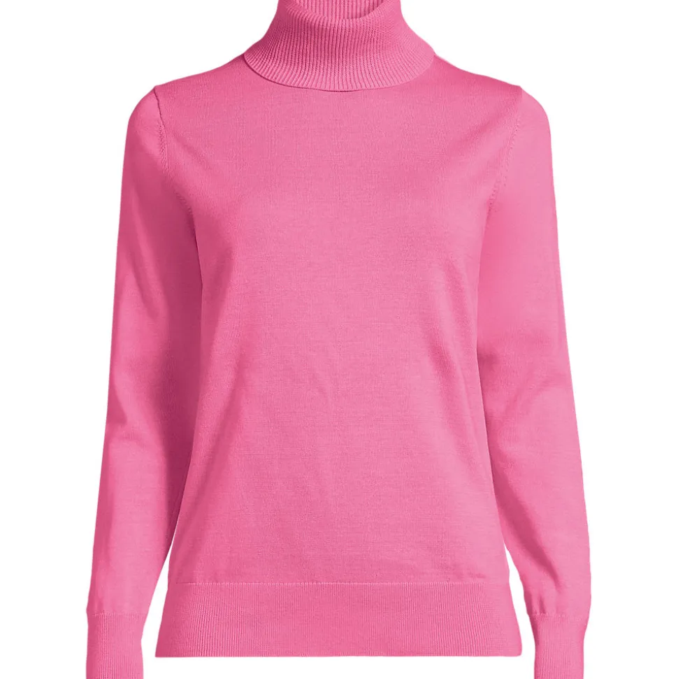 Feinstrick-Rollkragenpullover aus Baumwolle für Damen