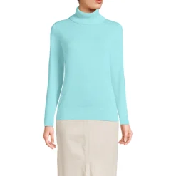 Feinstrick-Rollkragenpullover aus Baumwolle für Damen