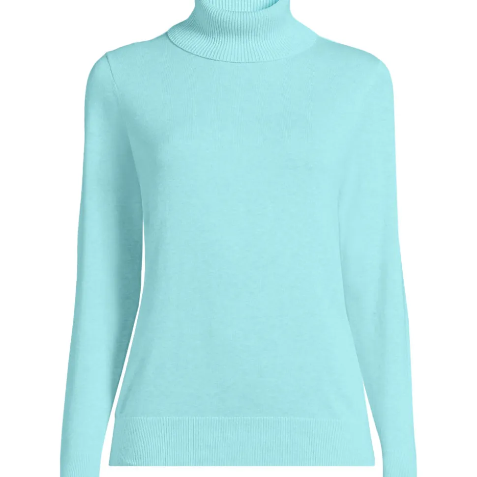 Feinstrick-Rollkragenpullover aus Baumwolle für Damen