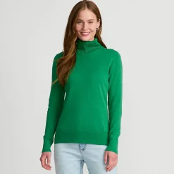 Feinstrick-Rollkragenpullover aus Baumwolle für Damen