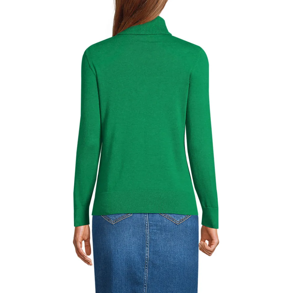 Feinstrick-Rollkragenpullover aus Baumwolle für Damen