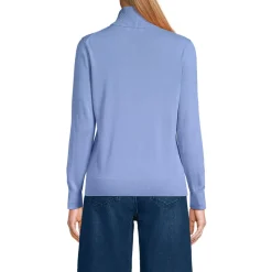 Feinstrick-Rollkragenpullover aus Baumwolle für Damen