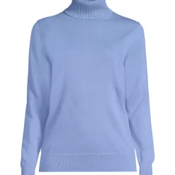 Feinstrick-Rollkragenpullover aus Baumwolle für Damen