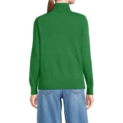 Feinstrick-Rollkragenpullover aus Baumwolle für Damen