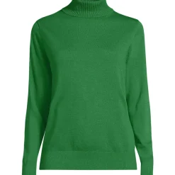 Feinstrick-Rollkragenpullover aus Baumwolle für Damen