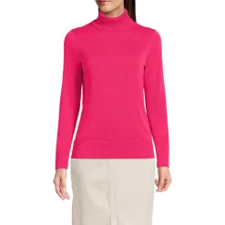 Feinstrick-Rollkragenpullover aus Baumwolle für Damen