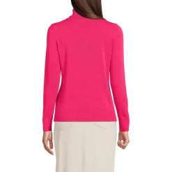 Feinstrick-Rollkragenpullover aus Baumwolle für Damen
