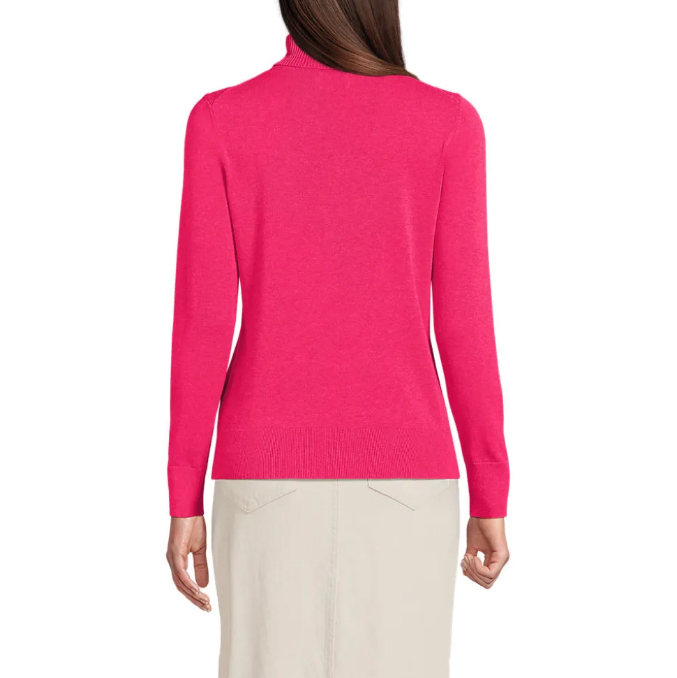 Feinstrick-Rollkragenpullover aus Baumwolle für Damen