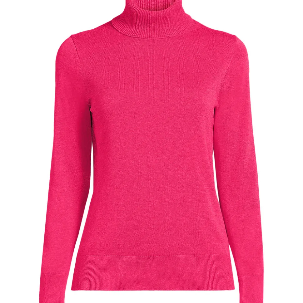 Feinstrick-Rollkragenpullover aus Baumwolle für Damen