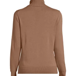 Feinstrick-Rollkragenpullover aus Baumwolle für Damen