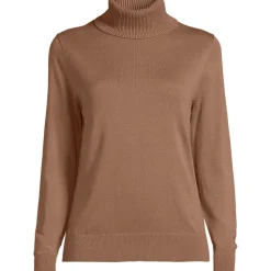 Feinstrick-Rollkragenpullover aus Baumwolle für Damen