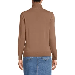 Feinstrick-Rollkragenpullover aus Baumwolle für Damen
