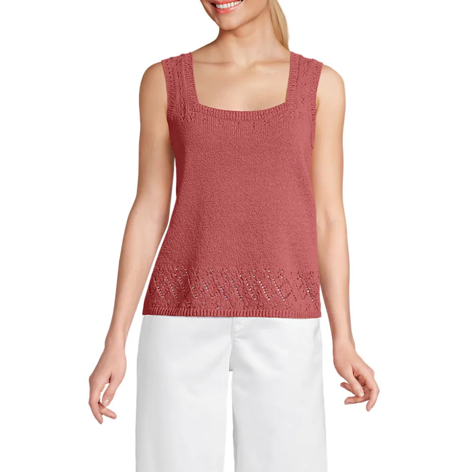 Feinstrick-Top mit Ajourdetails für Damen